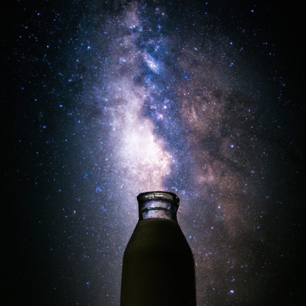 milkyway in a glass bottle
