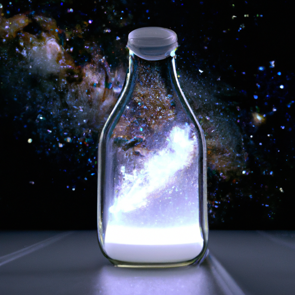 milkyway in a glass bottle, 4K, unreal engine, octane render