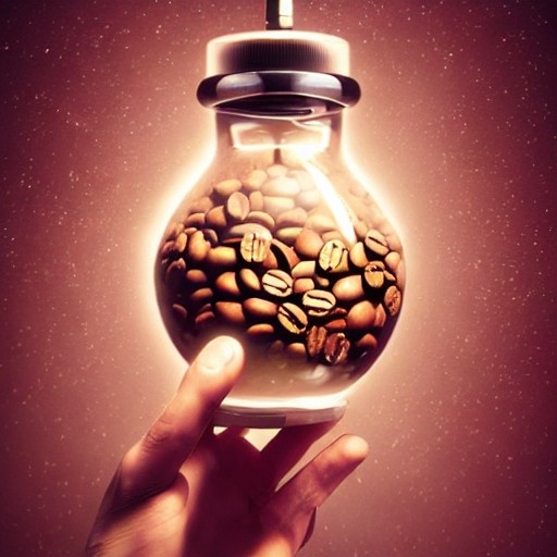 a coffee bean stuck inside a glass bottle