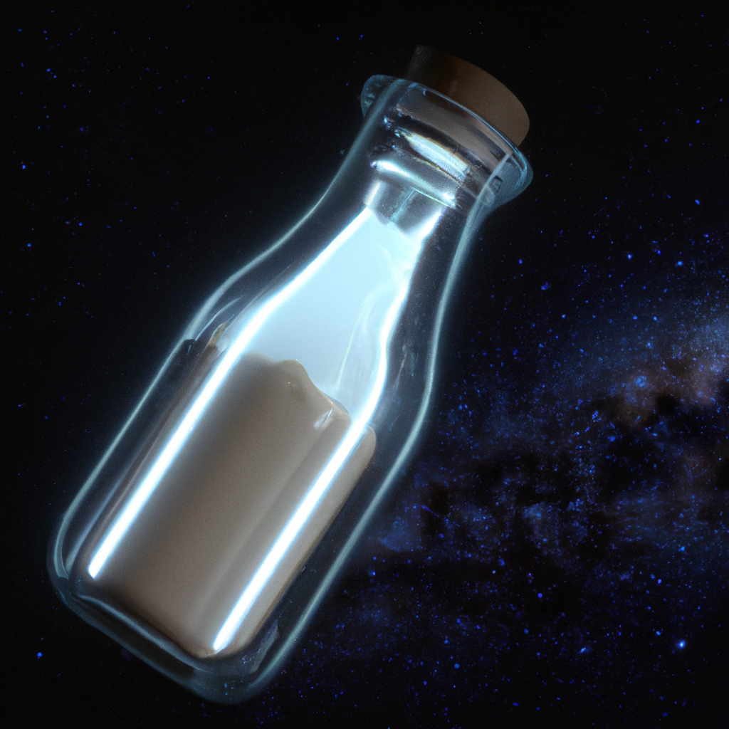 milkyway in a glass bottle, 4K, unreal engine, octane render