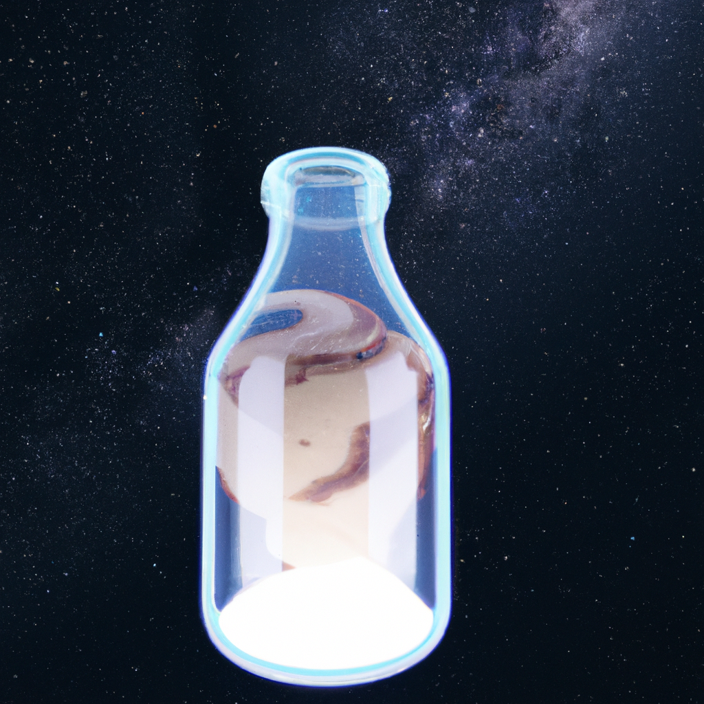 milkyway in a glass bottle, 4K, unreal engine, octane render